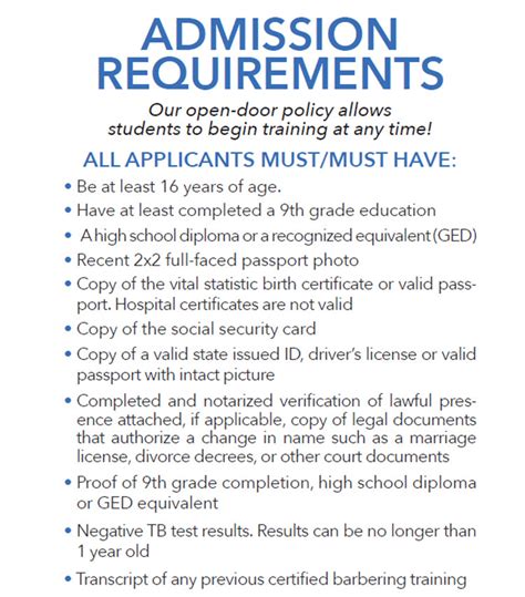 Entrance Requirements